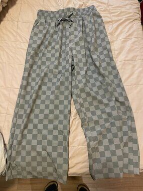 Albion Aubrey Wide Leg Pants - Green Checkers - Large